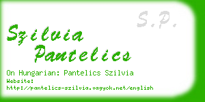 szilvia pantelics business card